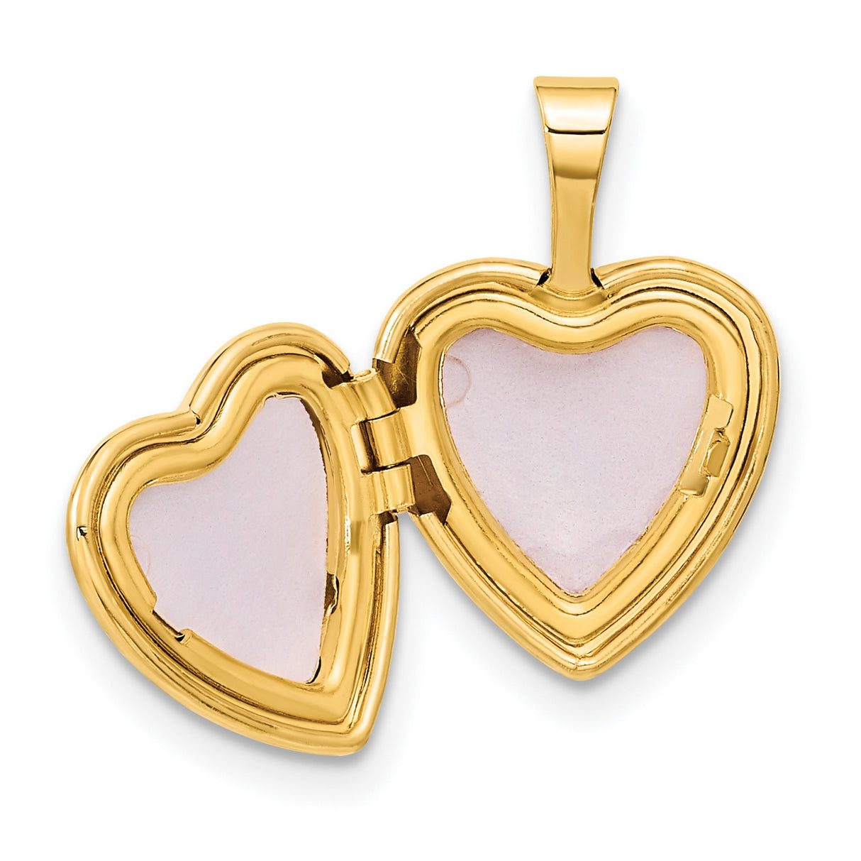 14k Yellow Gold Heart Locket Pendant with Diamond Accent and Starburst Engraving