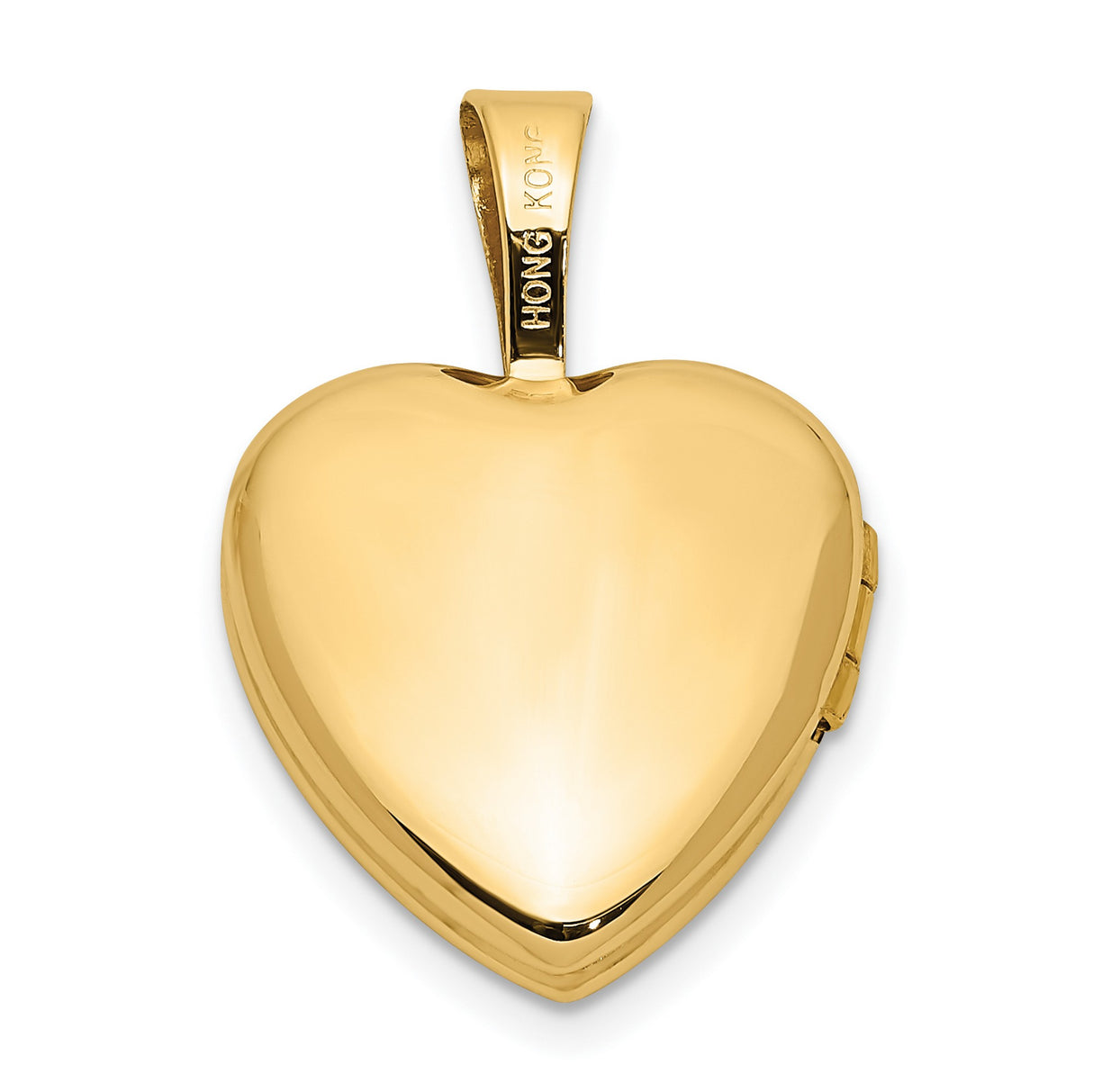 14k Yellow Gold Heart Locket Pendant with Diamond, Scrollwork and Starburst Design