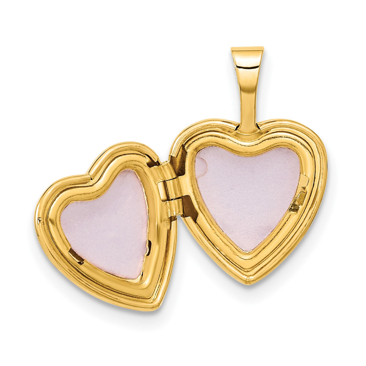 14k Yellow Gold Heart Locket Pendant with Diamond, Scrollwork and Starburst Design