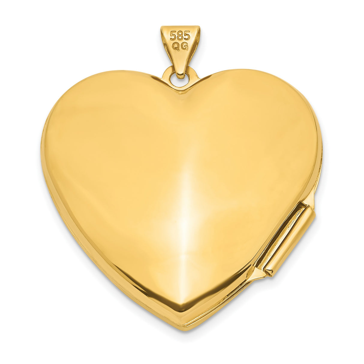 14k Multi-Tone Gold Heart Locket Pendant with Diamond, Rhodium Finish and Wave Detail