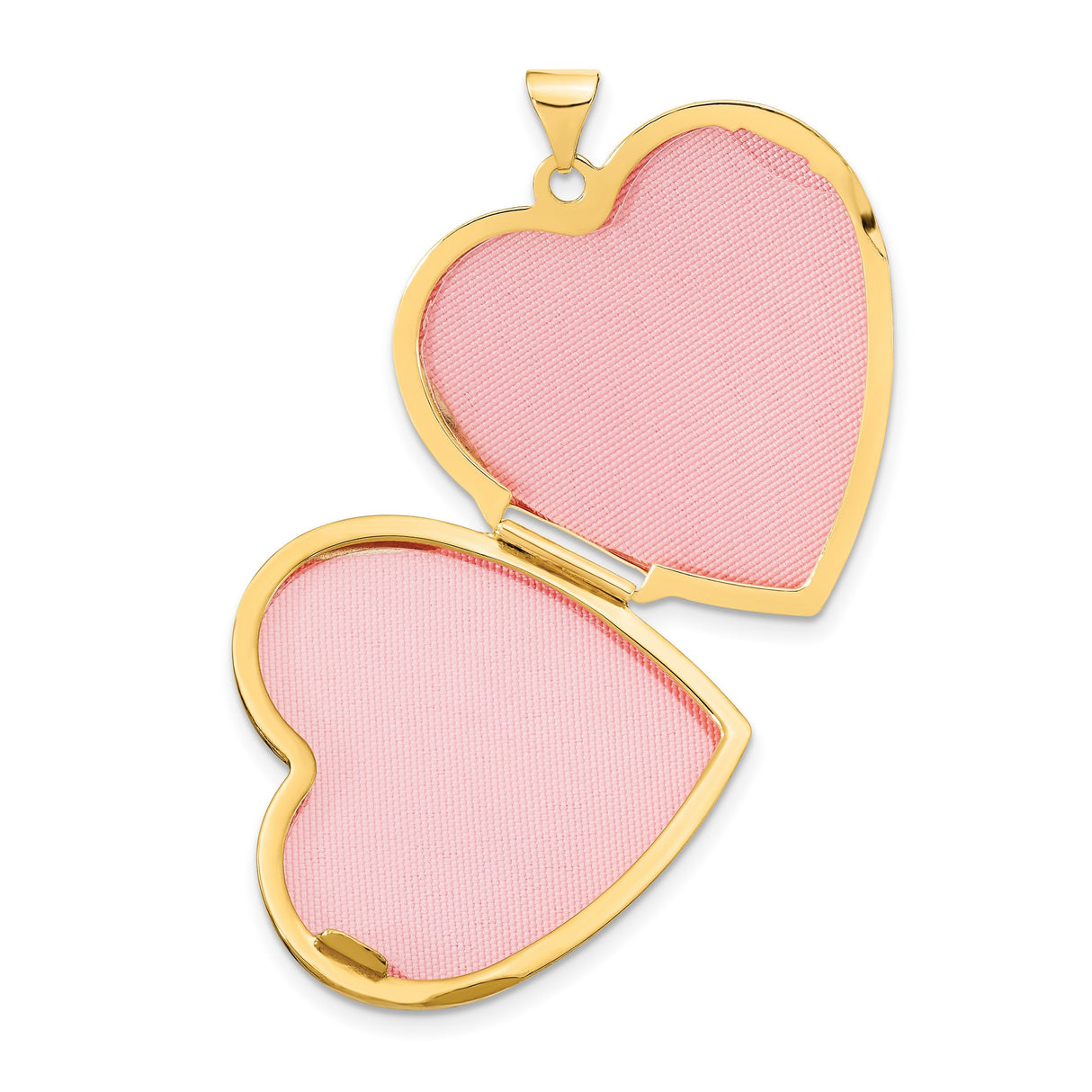 14k Multi-Tone Gold Heart Locket Pendant with Diamond, Rhodium Finish and Wave Detail