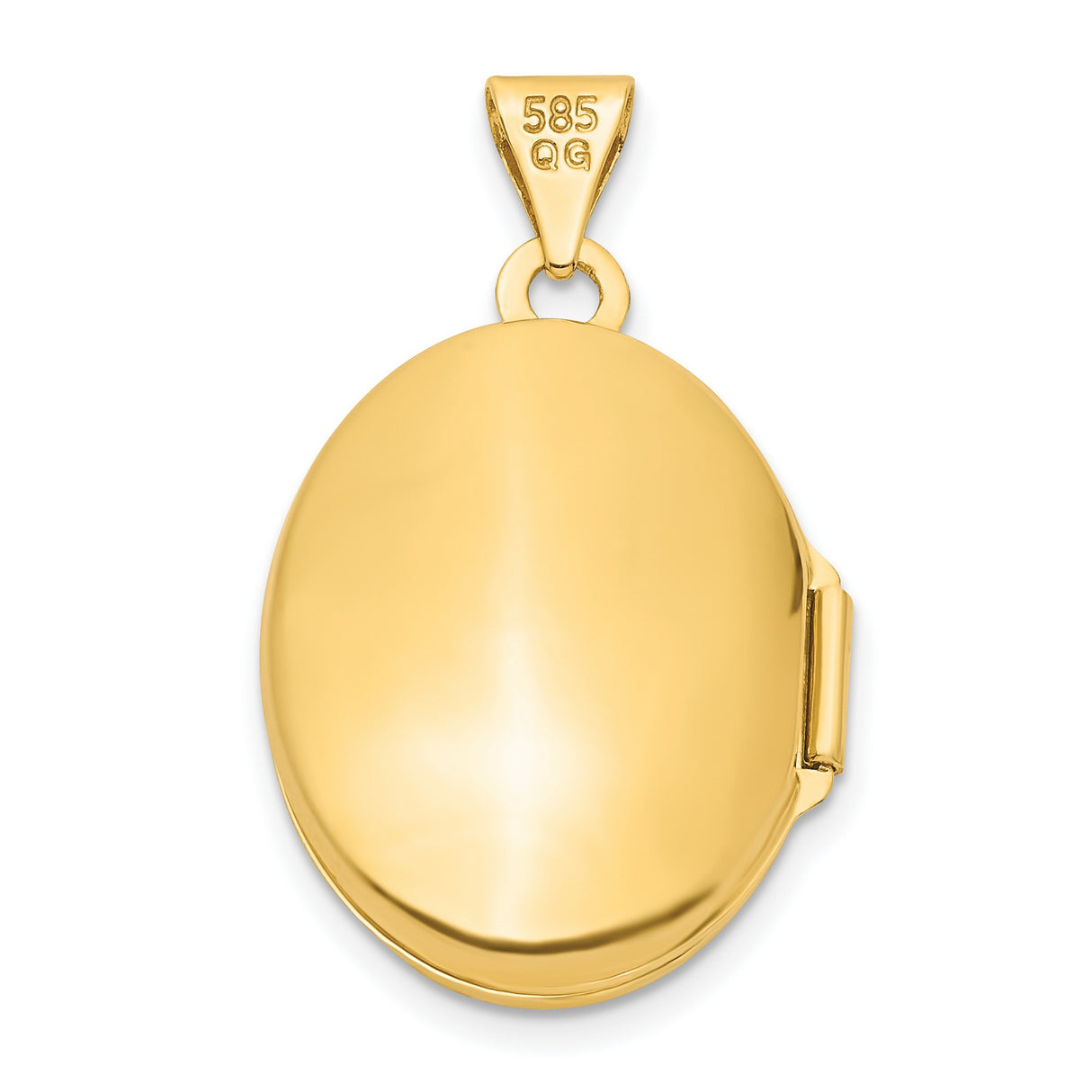 14k Yellow Gold Oval Locket Pendant with Rose Leaf and Branch Design, Nature-Inspired Jewelry for Women