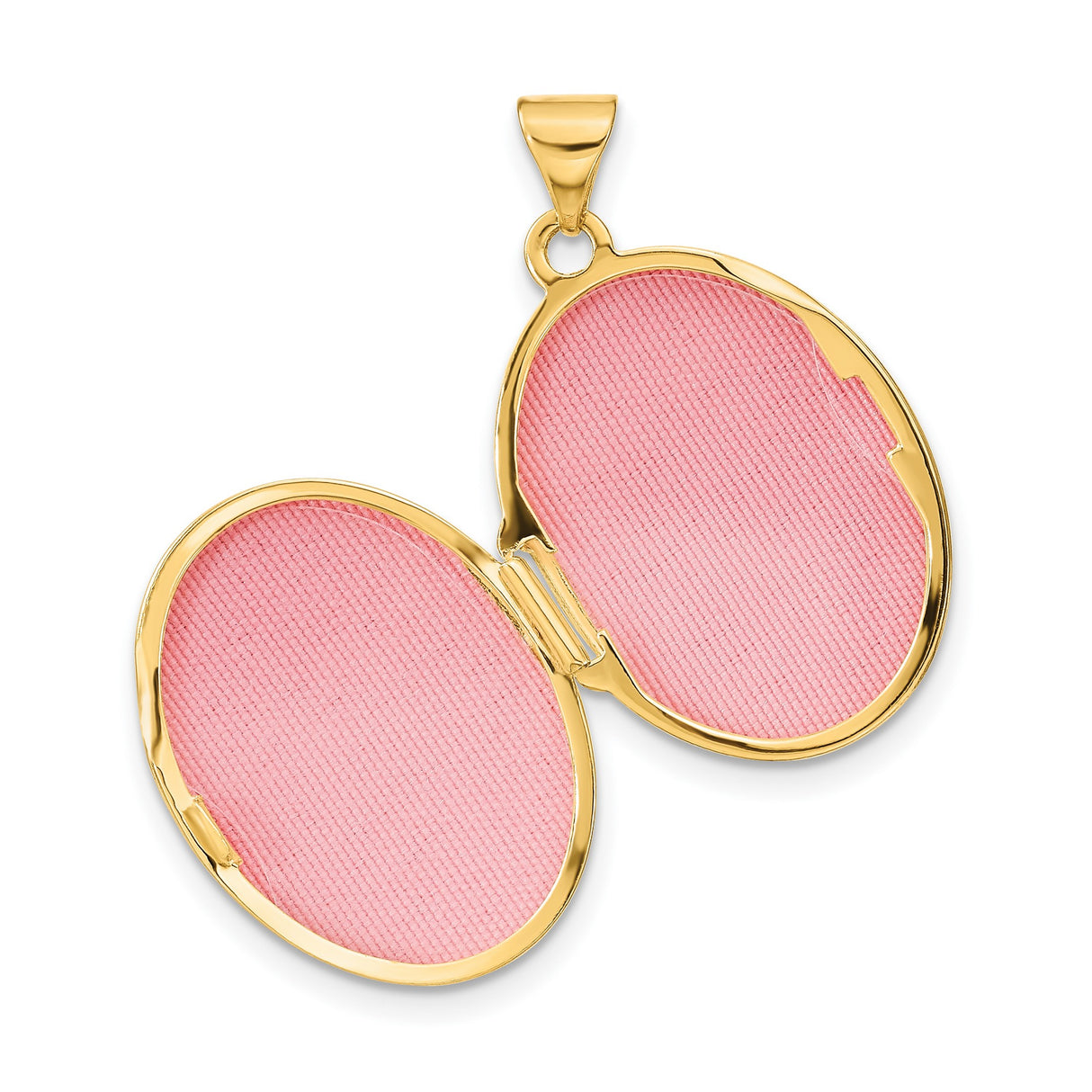 14k Yellow Gold Oval Locket Pendant with Intricate Floral Scroll Design for Women