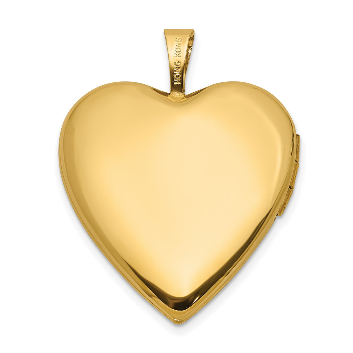 14k Yellow Gold Heart Locket Pendant with Diamond, Floral Engraving, Vintage-Inspired Design