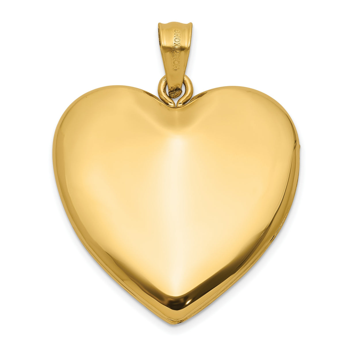 14k Yellow Gold Heart Locket Pendant with Floral Engraving and Scroll Design