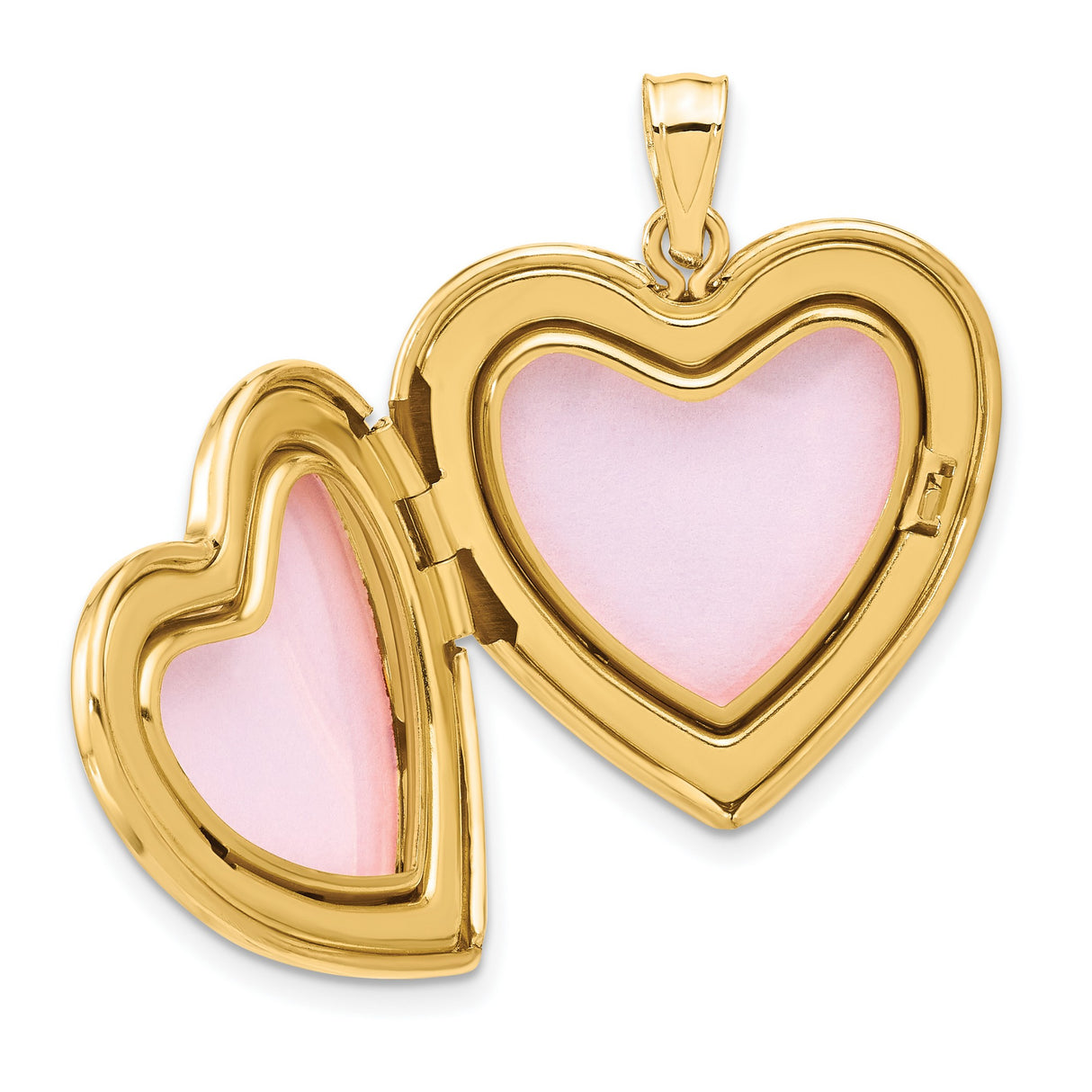 14k Yellow Gold Heart Locket Pendant with Floral Engraving and Scroll Design