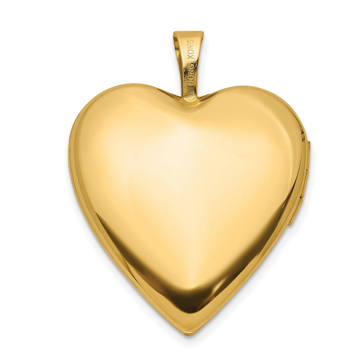 14k Yellow Gold Heart Locket Pendant with Diamond Accent and Starburst Engraving