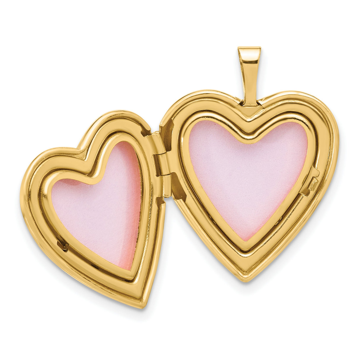 14k Yellow Gold Heart Locket Pendant with Diamond Accent and Starburst Engraving