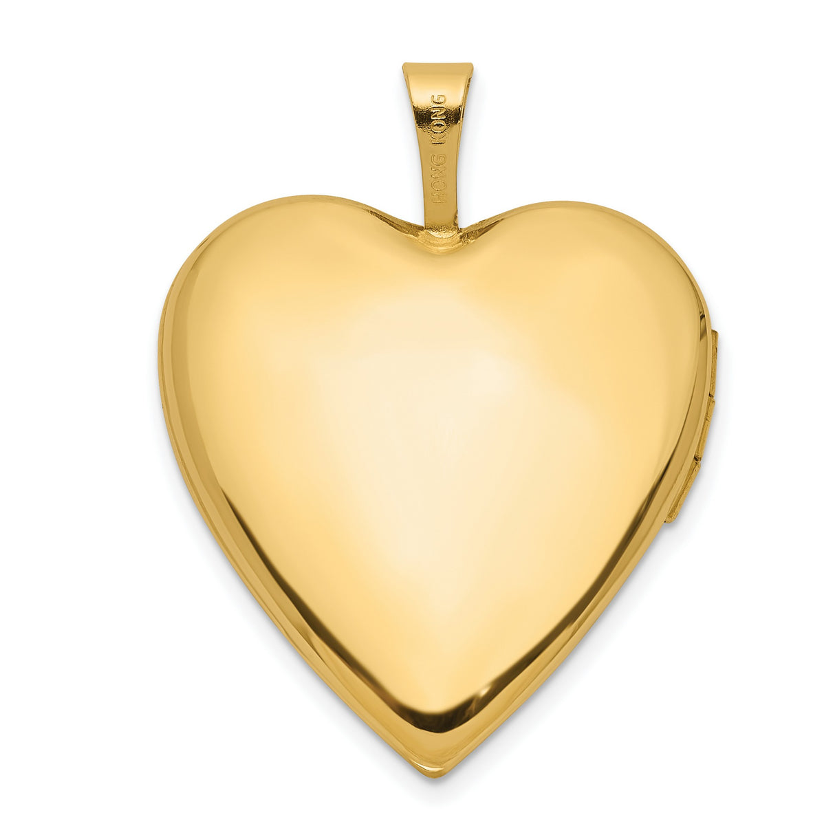 14k Yellow Gold Heart Locket Pendant with Diamond Accent and Floral Engraving for Women