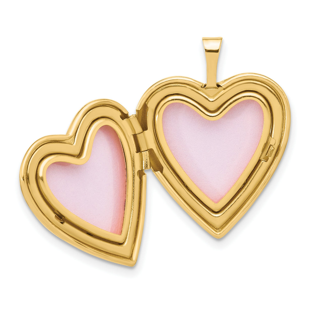 14k Yellow Gold Heart Locket Pendant with Diamond Accent and Floral Engraving for Women