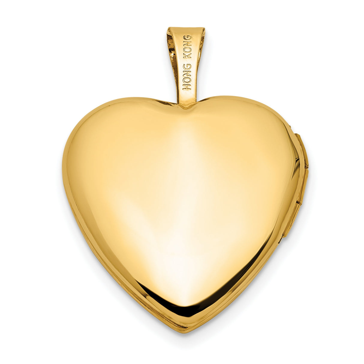 14k Yellow Gold Heart Locket Pendant with I Love You Engraving, Rose and Scroll Design