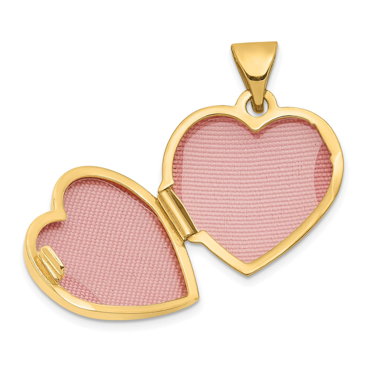 14k Yellow Gold Heart Locket Pendant with Floral Engraving and I Love You Message for Women