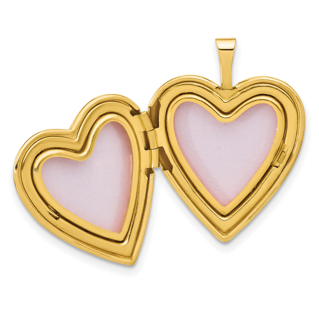 14k Yellow Gold Heart Locket Pendant with Angel Wings and Star, Christian Memorial Jewelry for Women