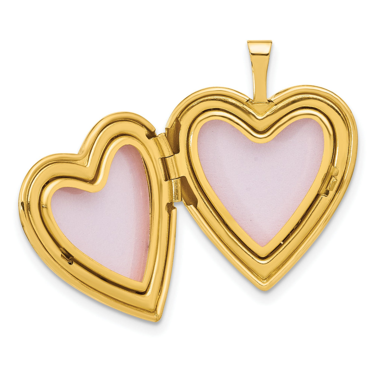14k Yellow Gold Heart Locket Pendant with Heart and Vine Design for Women