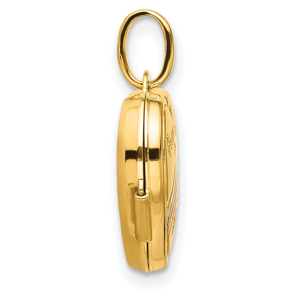 14k Multi-Tone Gold Heart Locket Pendant, Forever in My Heart Engraving, Memorial Keepsake for Women