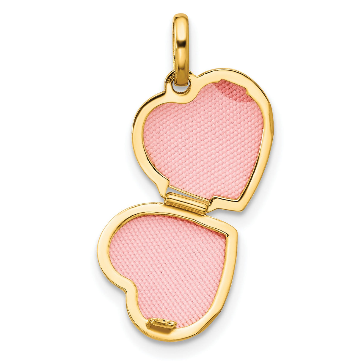 14k Yellow Gold Heart Locket Pendant with Cubic Zirconia Bee Wings, Nature-Inspired Charm