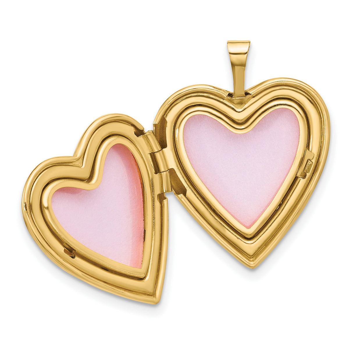 14k Yellow Gold Heart Locket Pendant with Diamond Accent, Forever in My Heart Engraving