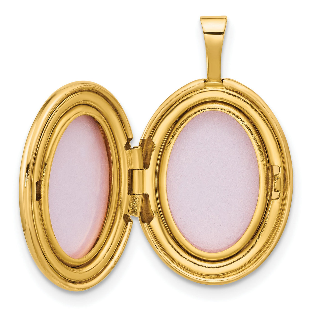 14k Yellow Gold Oval Locket Pendant with Diamond Accent, North Star Engraving, Celestial Design