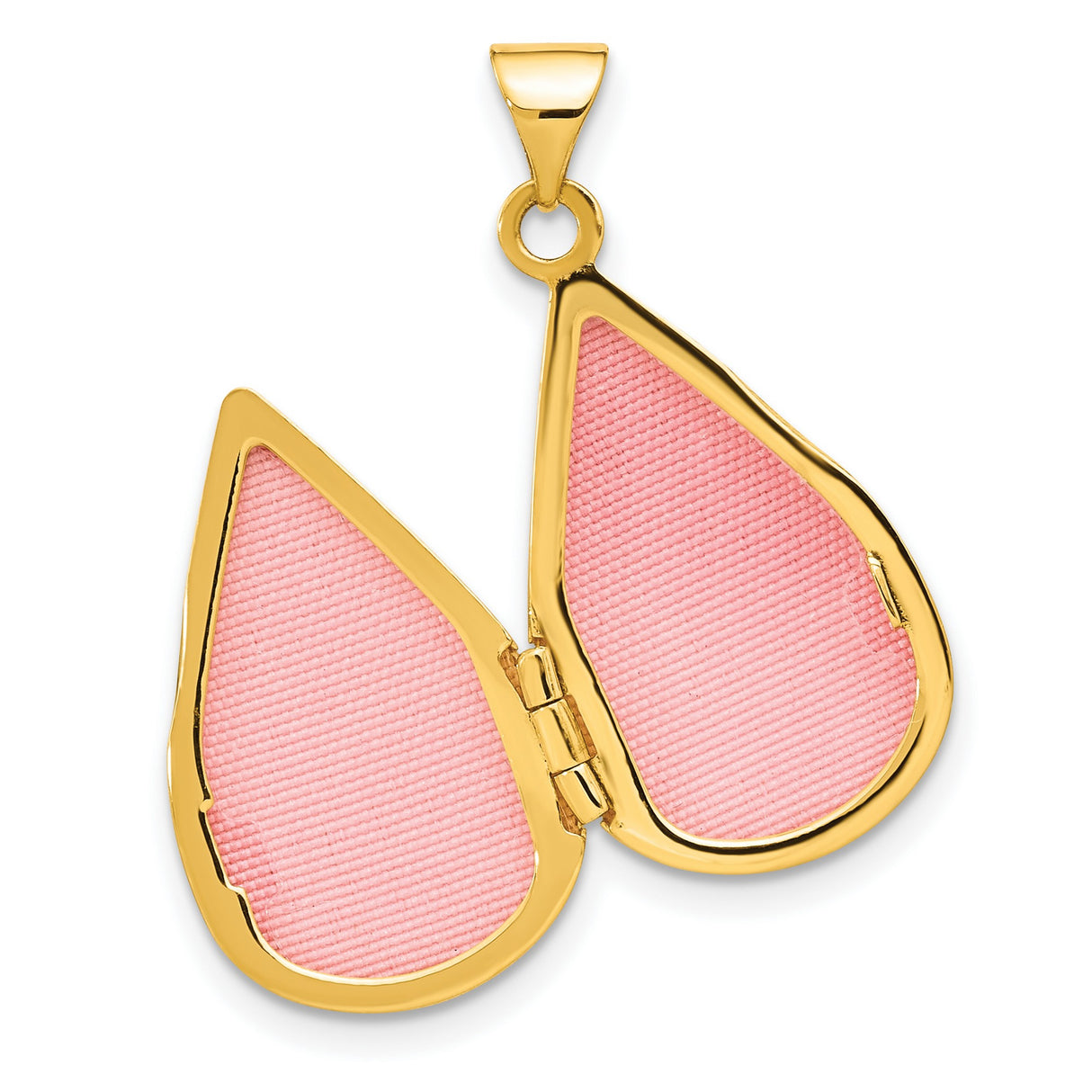 14k Yellow Gold Teardrop Locket Pendant, Polished Memorial Jewelry Keepsake for Women