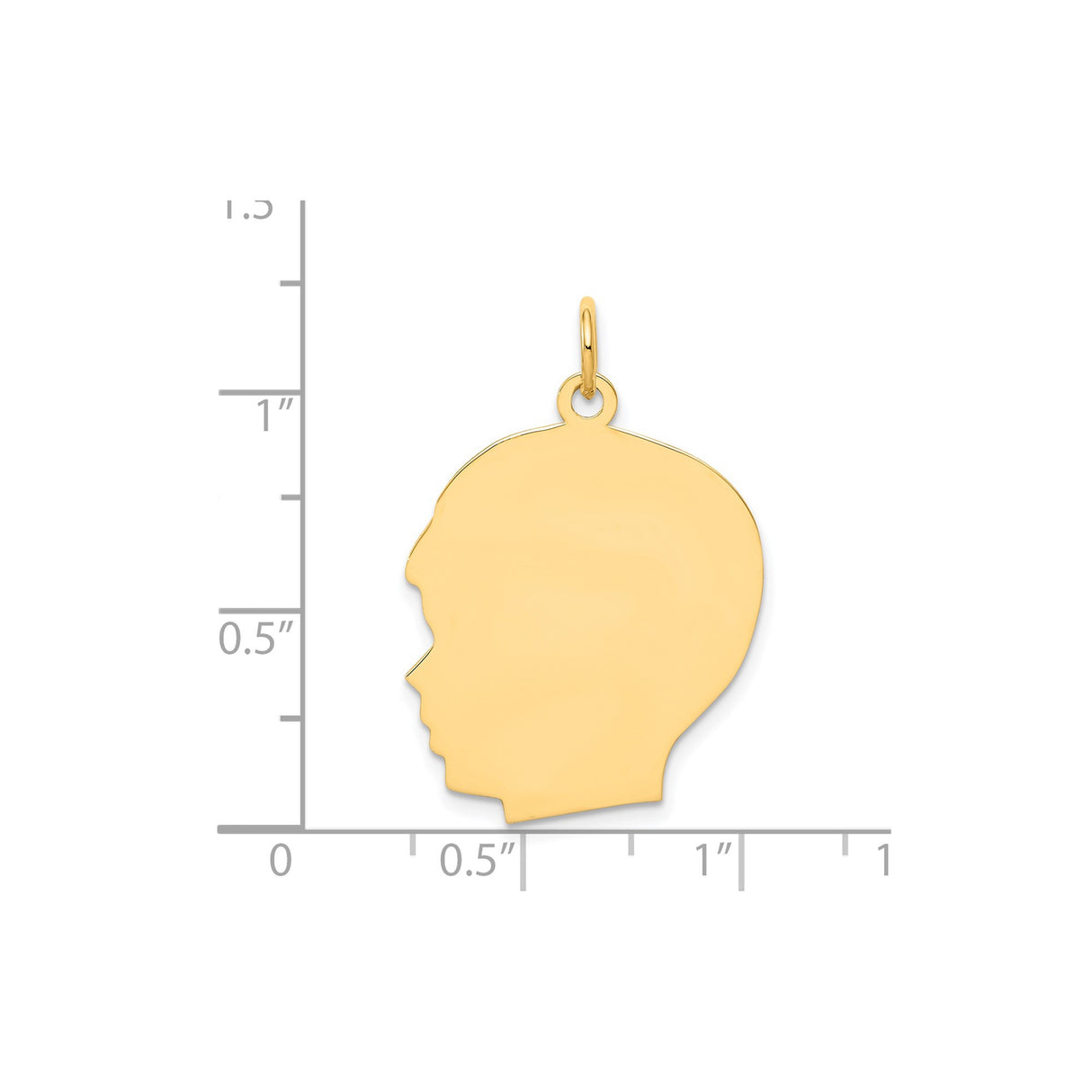 14k Yellow Gold Silhouette Profile Pendant, Engraving Ready Memory Keepsake Charm for Women