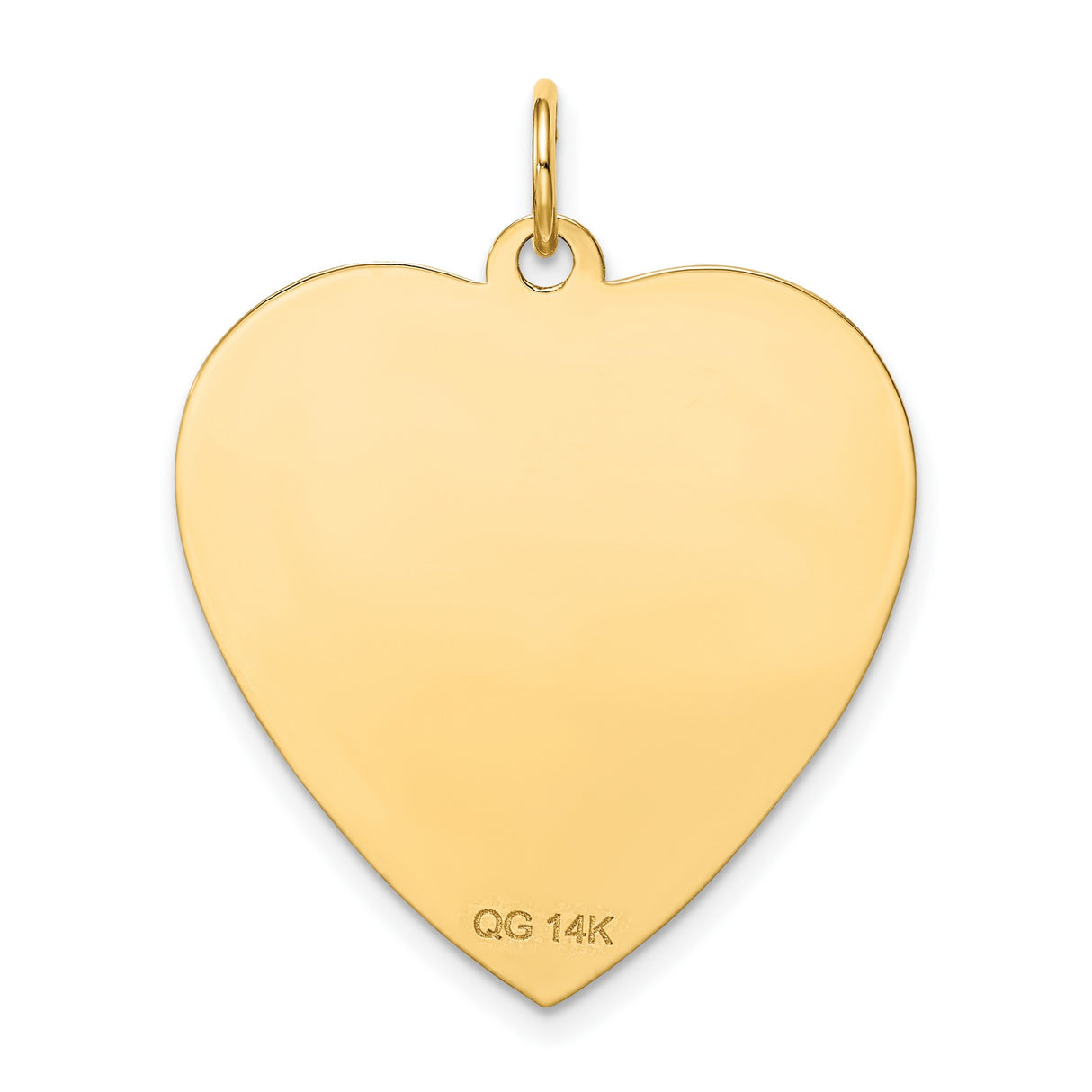 14k Yellow Gold Heart Pendant with Sunburst Design and Engraving Center