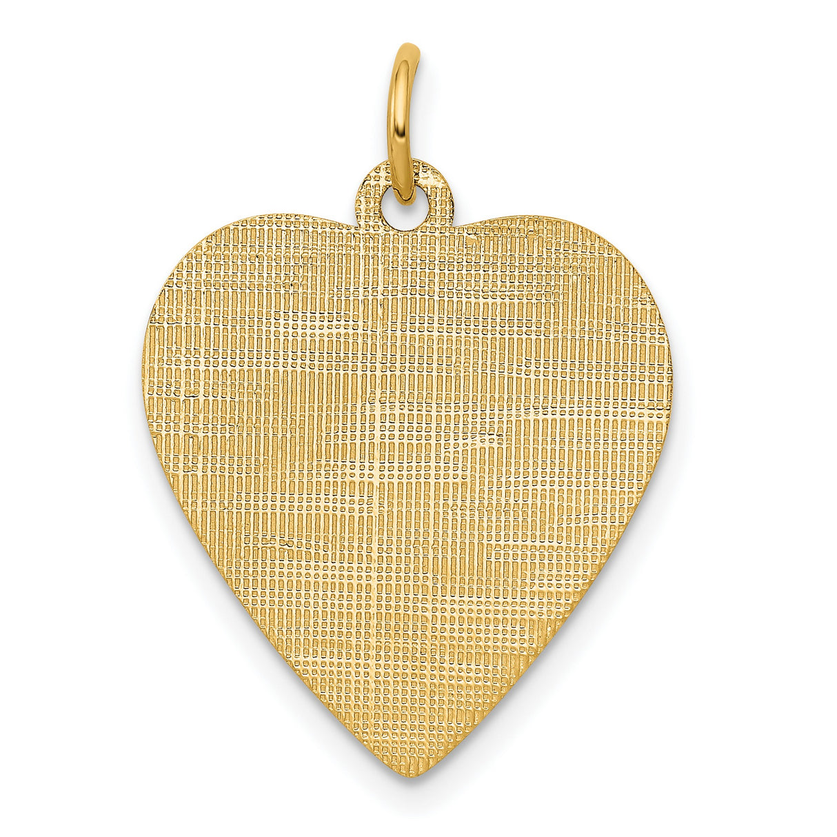 14k Yellow Gold Heart Pendant, Textured Minimalist Charm Symbolizing Love for Women
