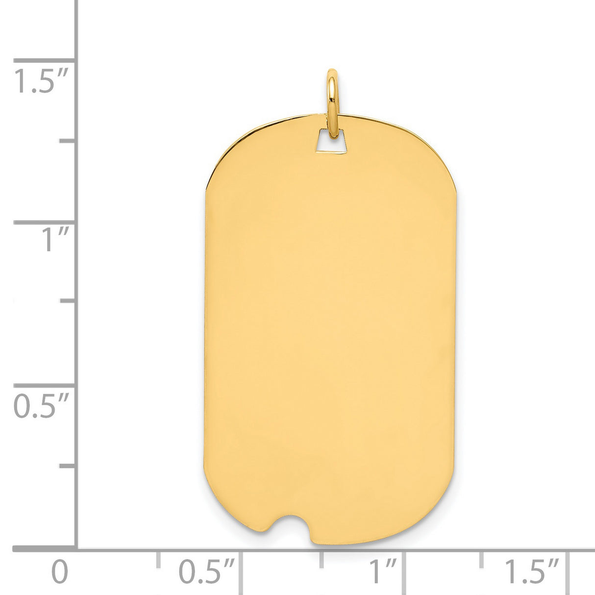 Plain .018 Gauge Engravable Dog Tag with Notch Disc Charm Pendant in Real 14k Yellow Gold