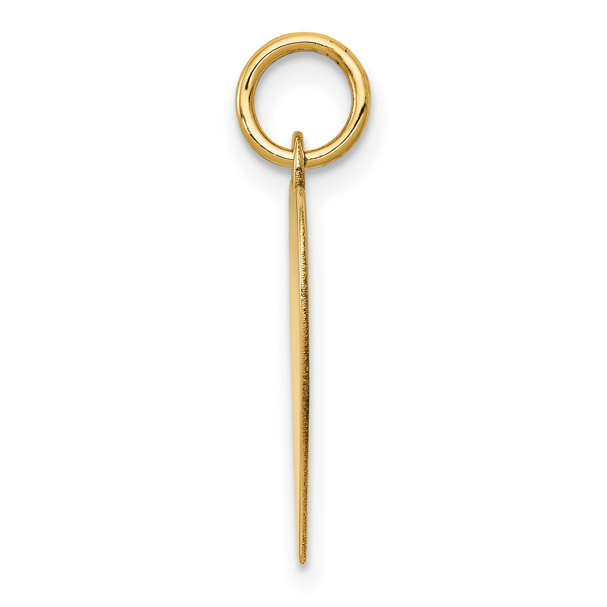 14k Yellow Gold Heart Pendant, Polished Plain Disc Charm, Minimalist Jewelry for Women