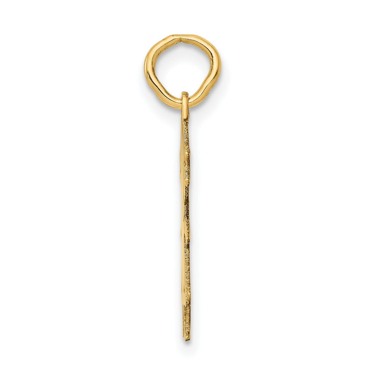 14k Yellow Gold Girl Silhouette Pendant with Pigtails and Dress Cutout, Minimalist Family Charm