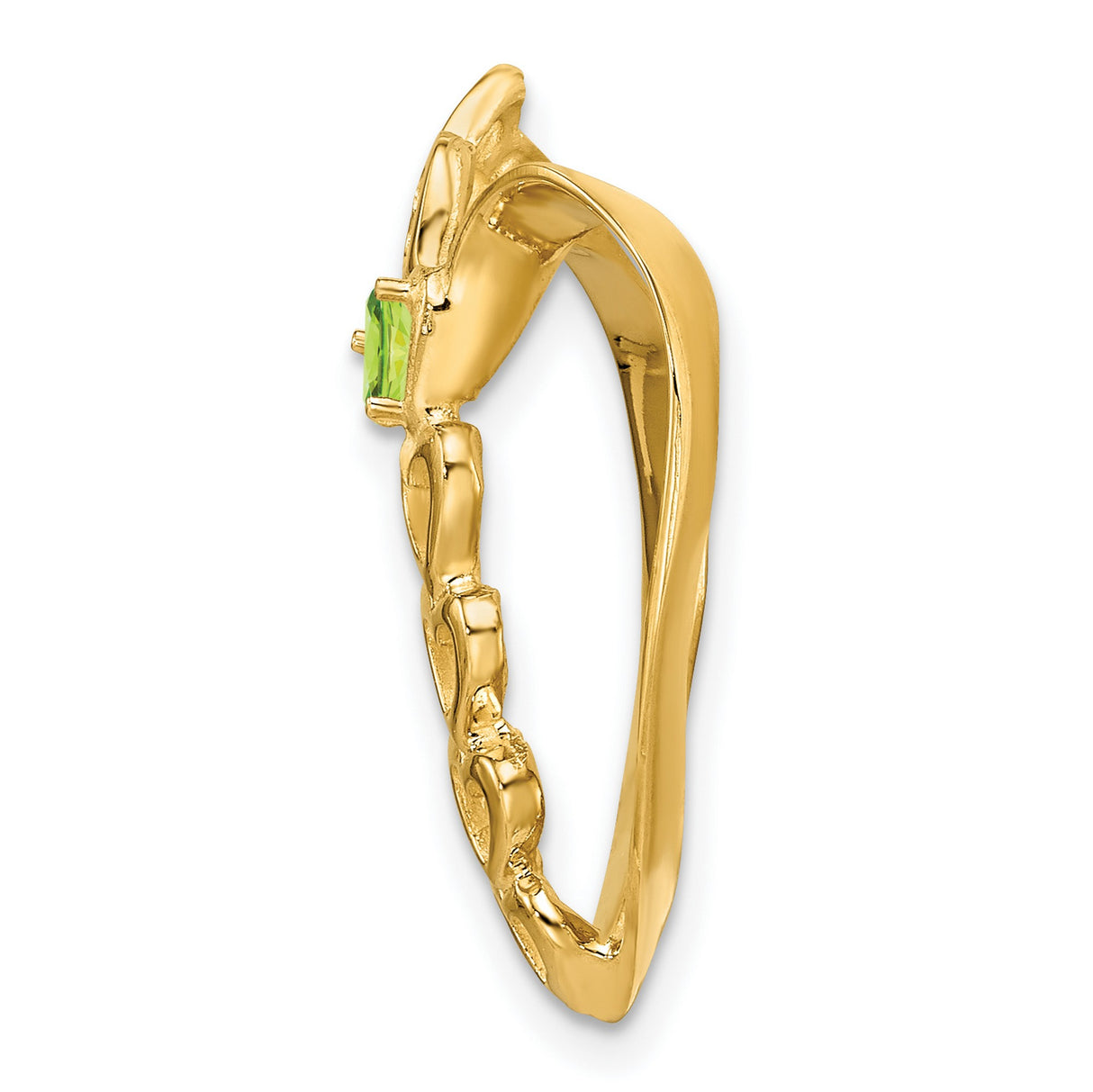 Family Heart Slide Charm Pendant in Real 14k Yellow Gold