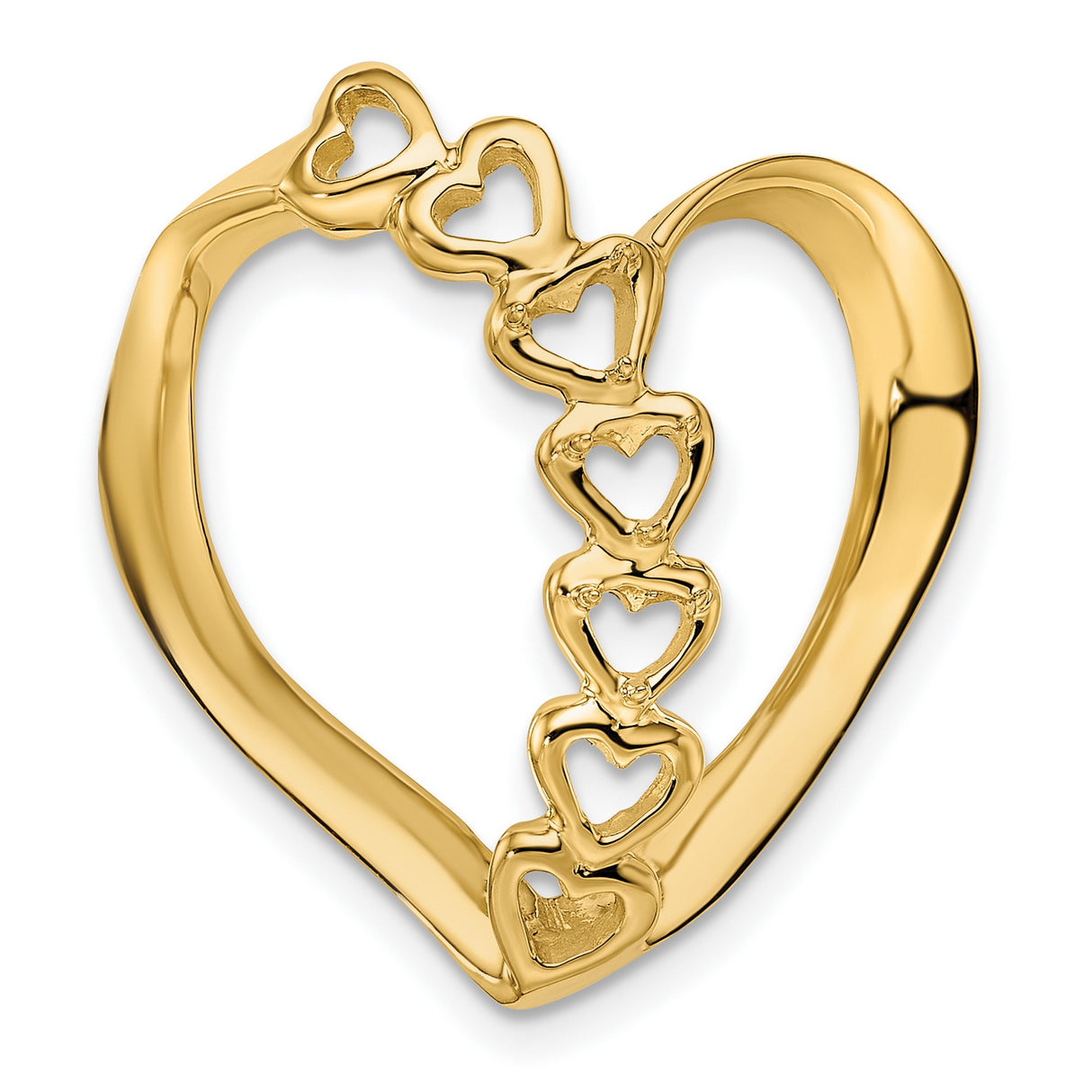 Genuine 3 Stone Mothers Slide Charm Pendant in Real 14k Yellow Gold