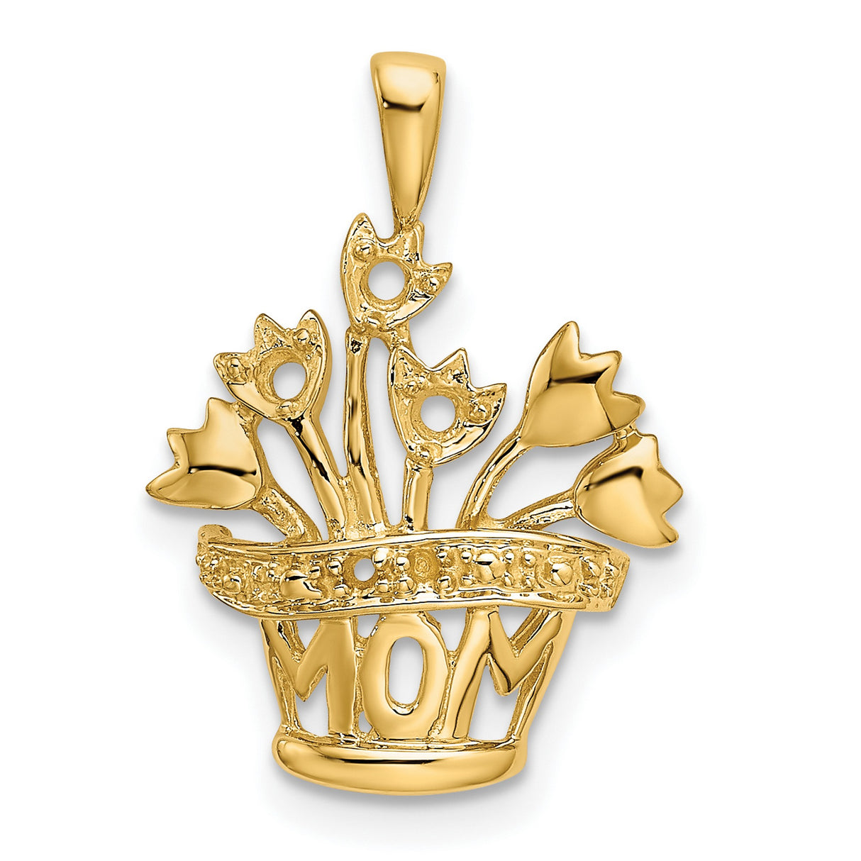 2mm Synthetic A Diamond Family Jewelry Charm Pendant in Real 14k Yellow Gold