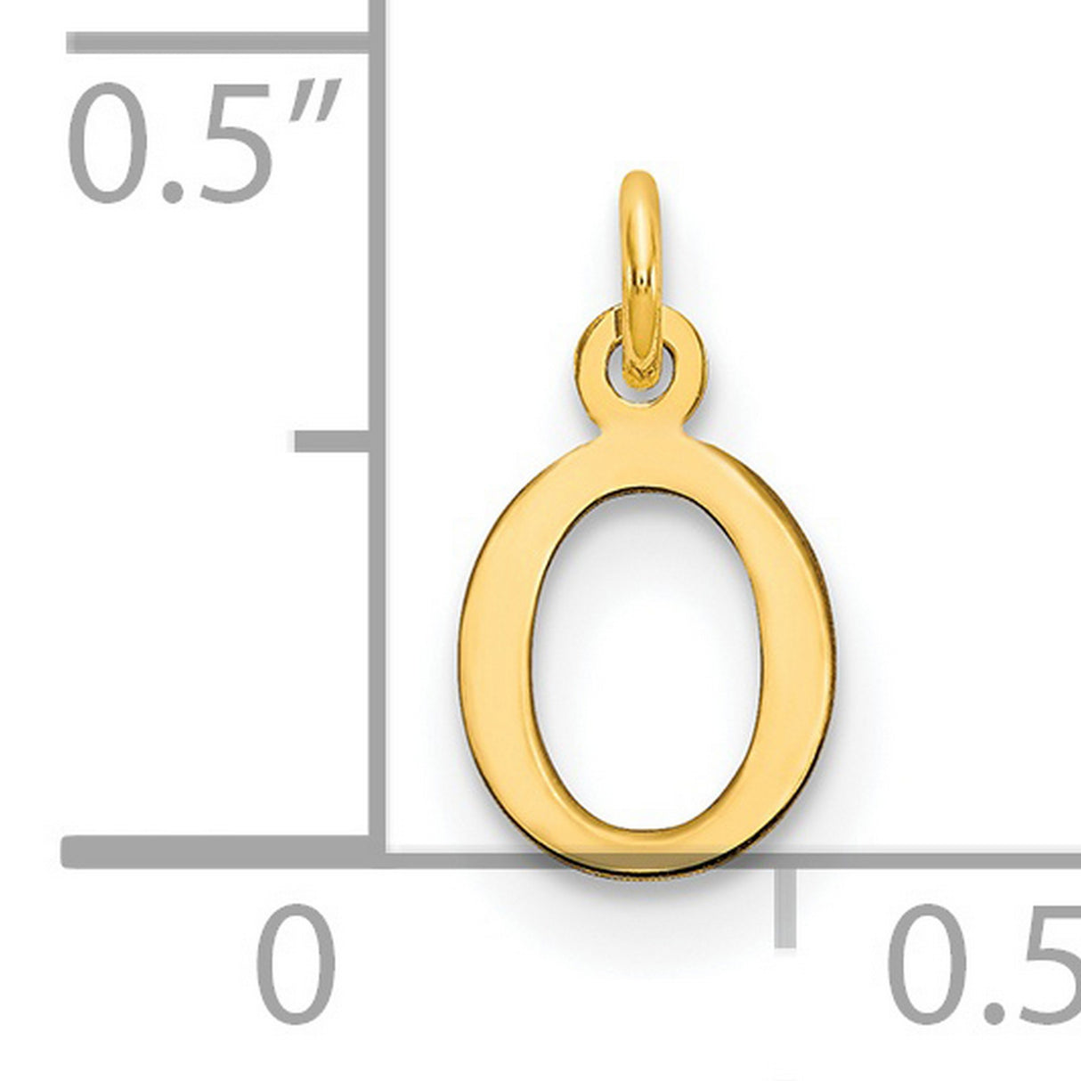 14k Yellow Gold Letter O Pendant, Open Alphabet Charm, Minimalist Monogram Jewelry for Women or Unisex