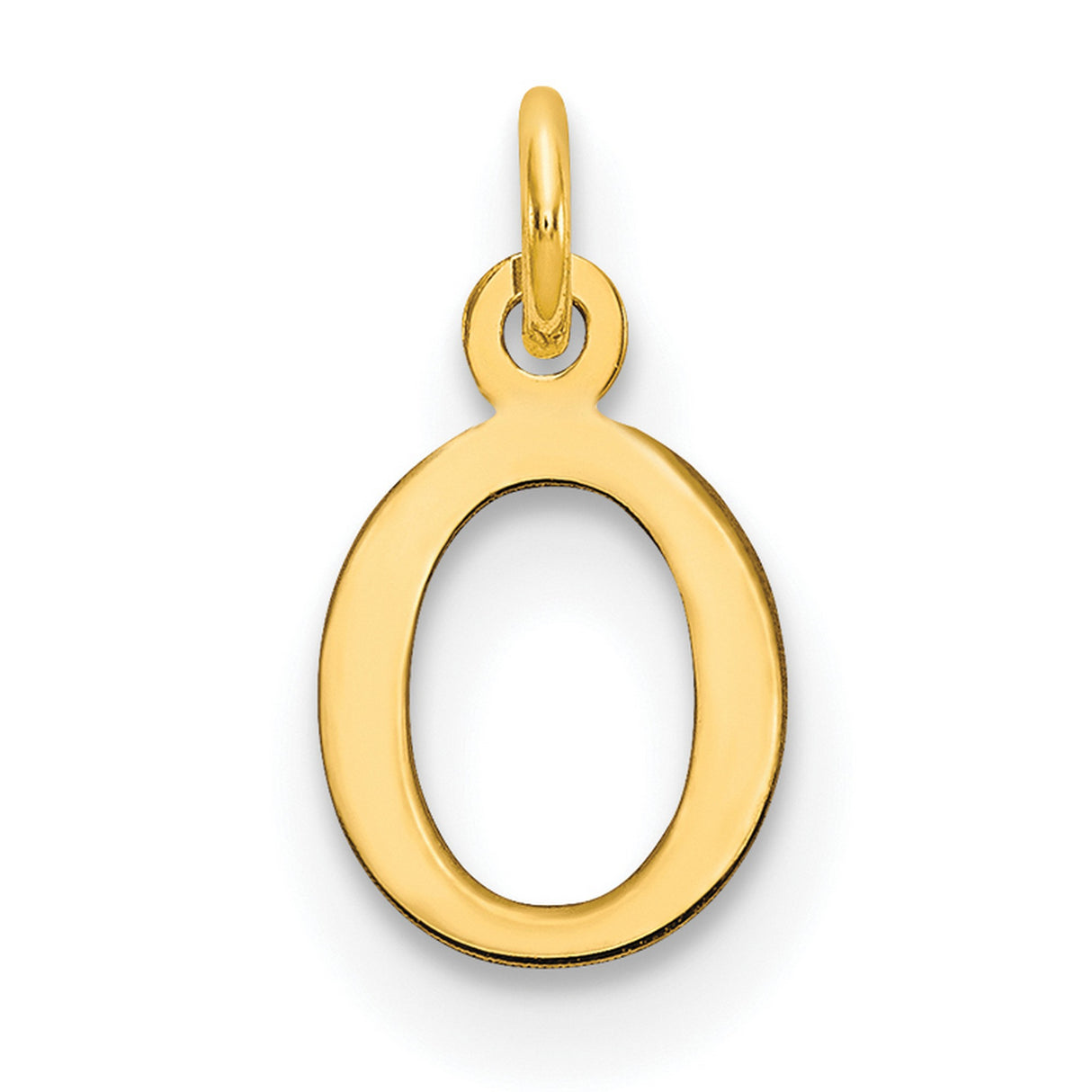 14k Yellow Gold Letter O Pendant, Open Alphabet Charm, Minimalist Monogram Jewelry for Women or Unisex