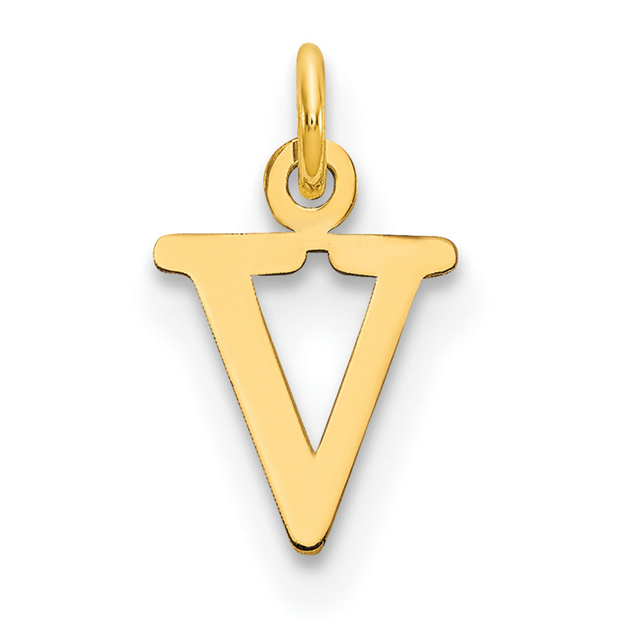 14k Yellow Gold Pendant, Alchemy Earth Symbol Triangle with Horizontal Line Design, Unisex Spiritual Charm