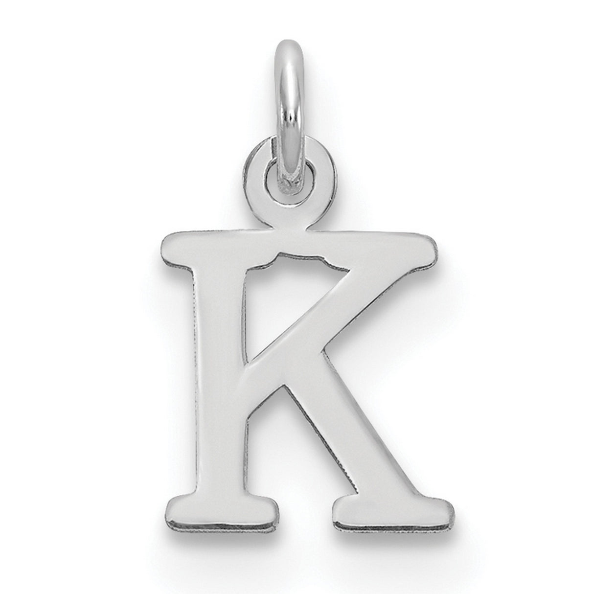 Letter K Initial Charm Pendant in Real 925 Sterling Silver
