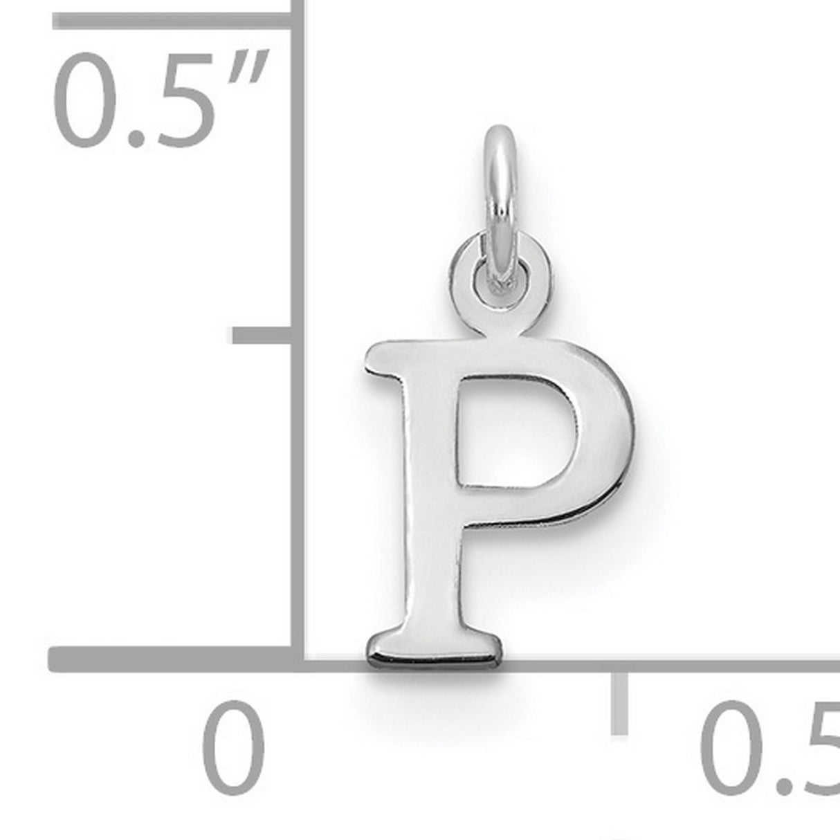 Letter P Initial Charm Pendant in Real 925 Sterling Silver