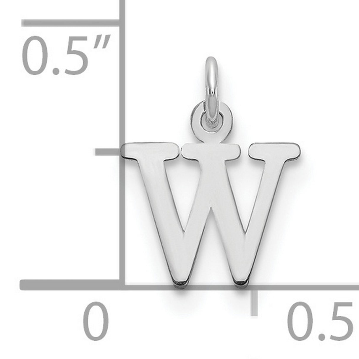 Letter W Initial Charm Pendant in Real 925 Sterling Silver