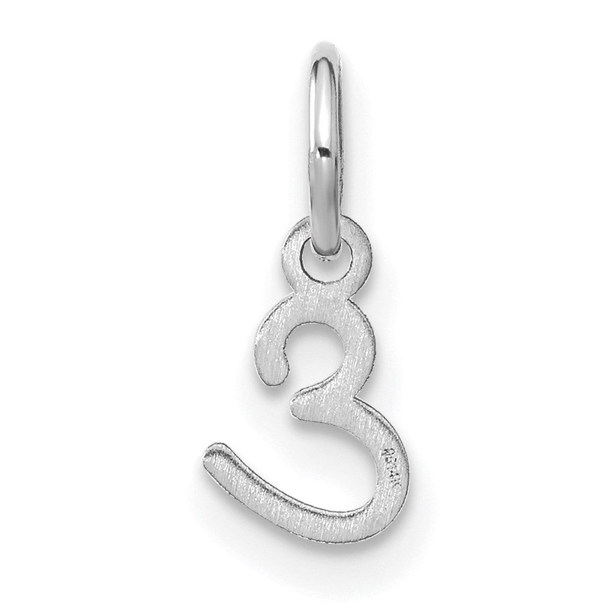 14k White Gold Script E Pendant, Lowercase Letter Charm with Cursive Design for Women