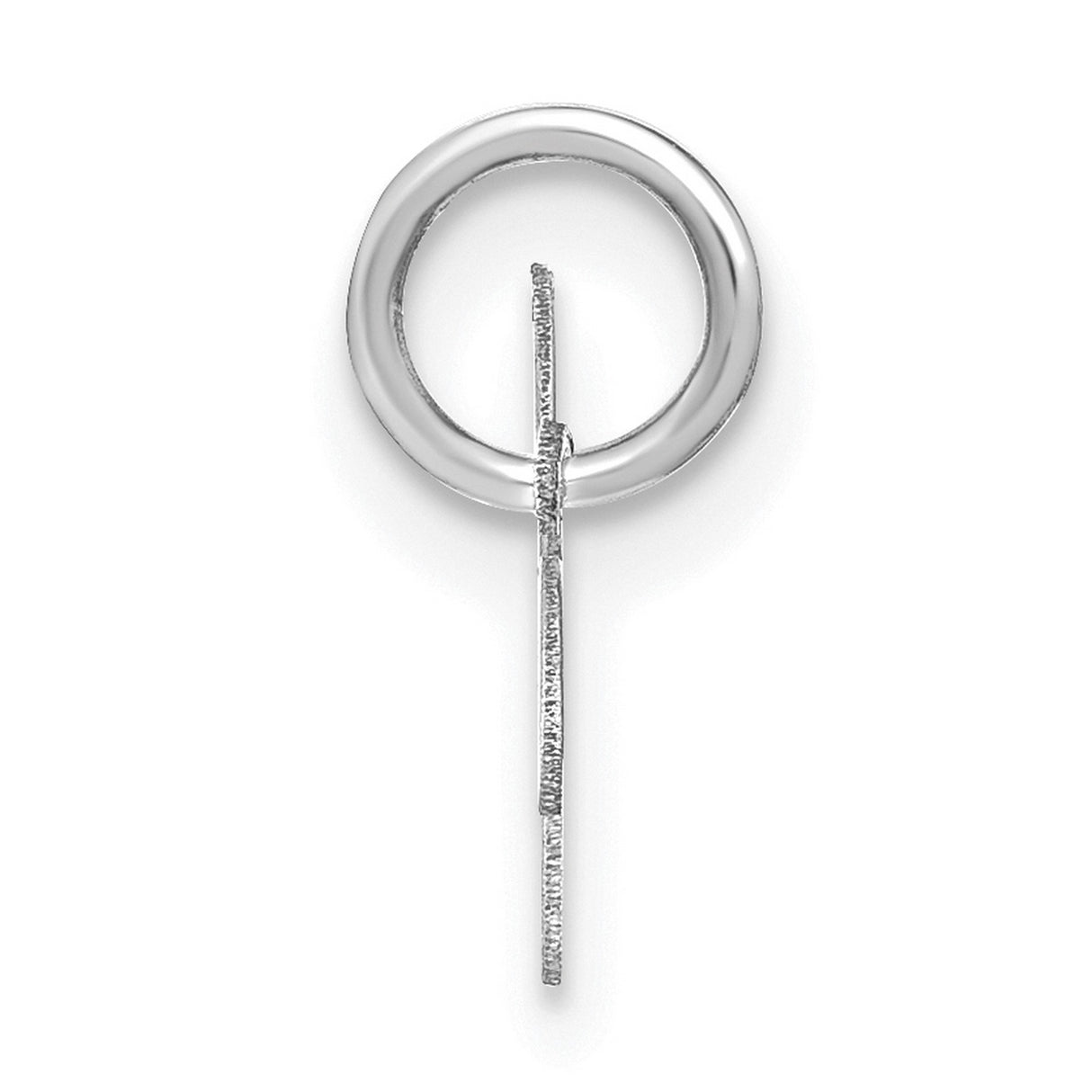 Upper case Letter W Initial Charm Pendant in Real 14k White Gold