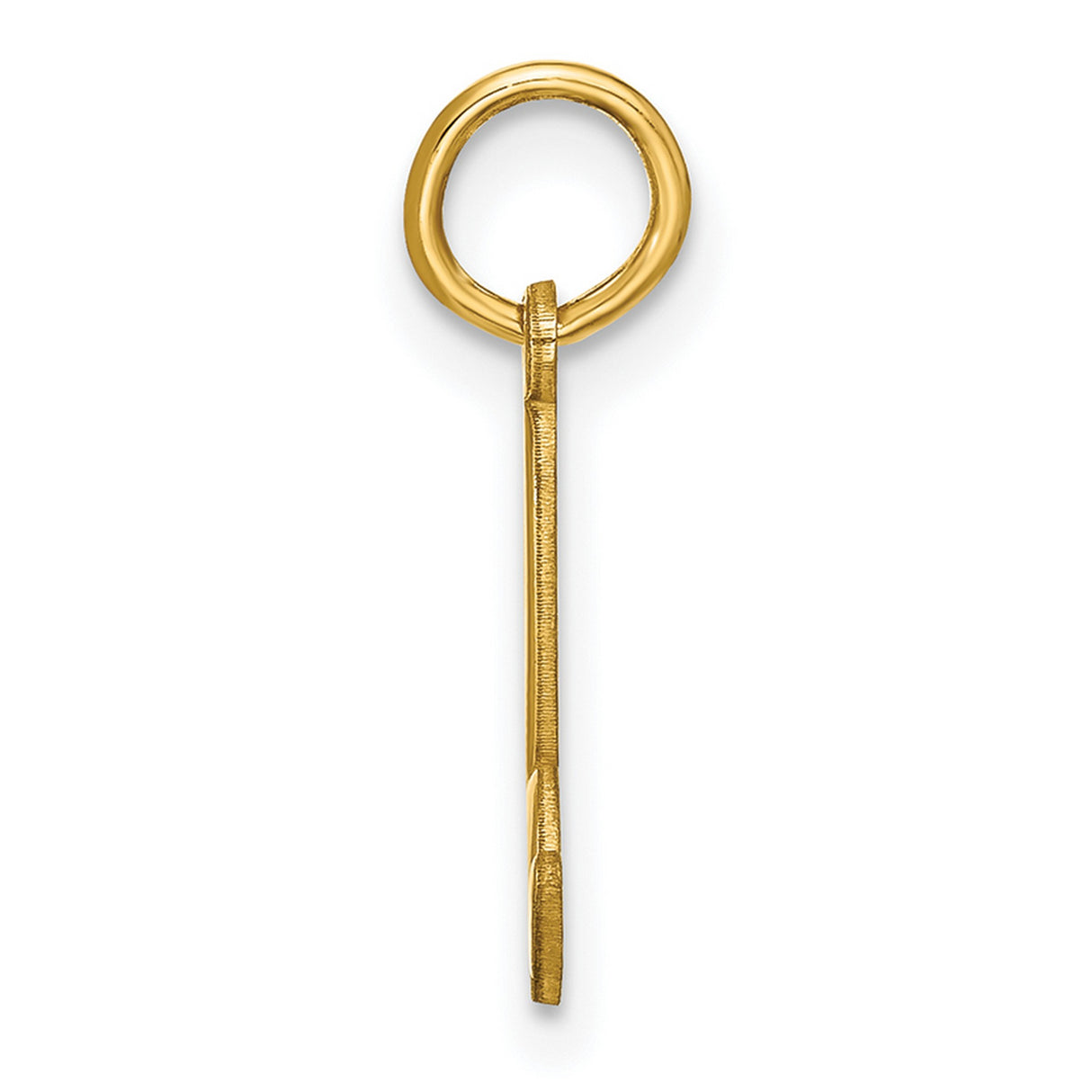 14k Yellow Gold Script Letter L Pendant, Polished Cursive Initial Charm for Women