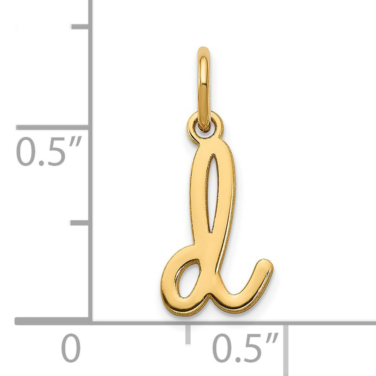 Lower case Letter D Initial Charm Pendant in Real 14k Yellow Gold