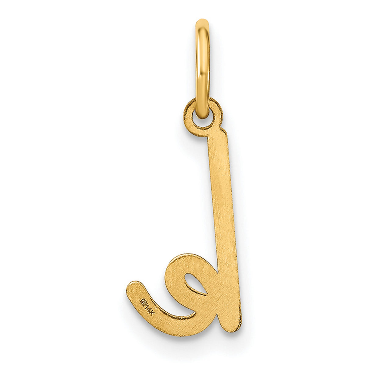 14k Yellow Gold Letter K Pendant Charm, Script Alphabet Monogram Jewelry for Women