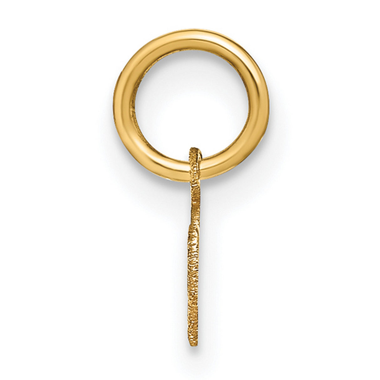 Lower case Letter M Initial Charm Pendant in Real 14k Yellow Gold