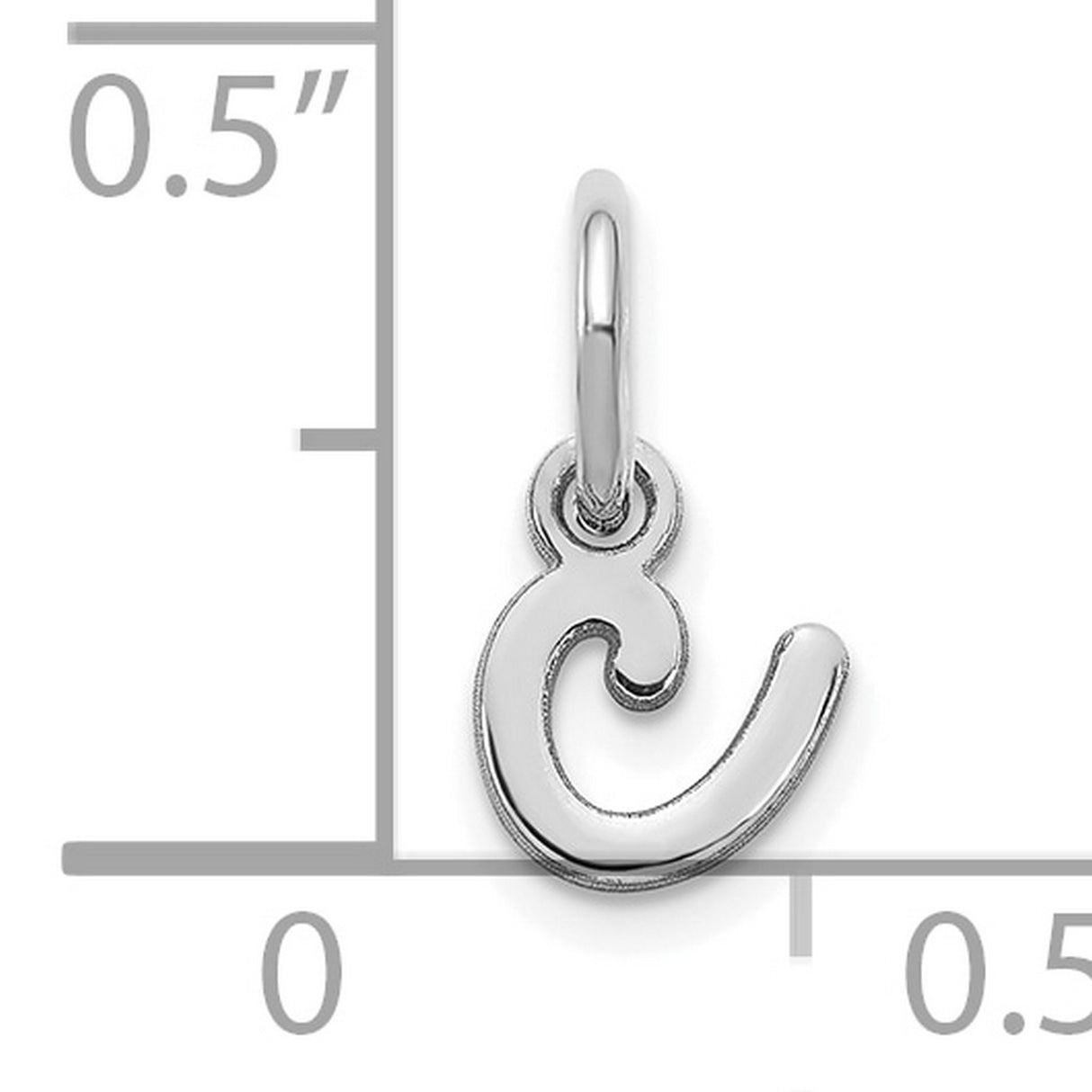 14k White Gold Script Letter E Pendant Charm, Lowercase Cursive Initial Jewelry