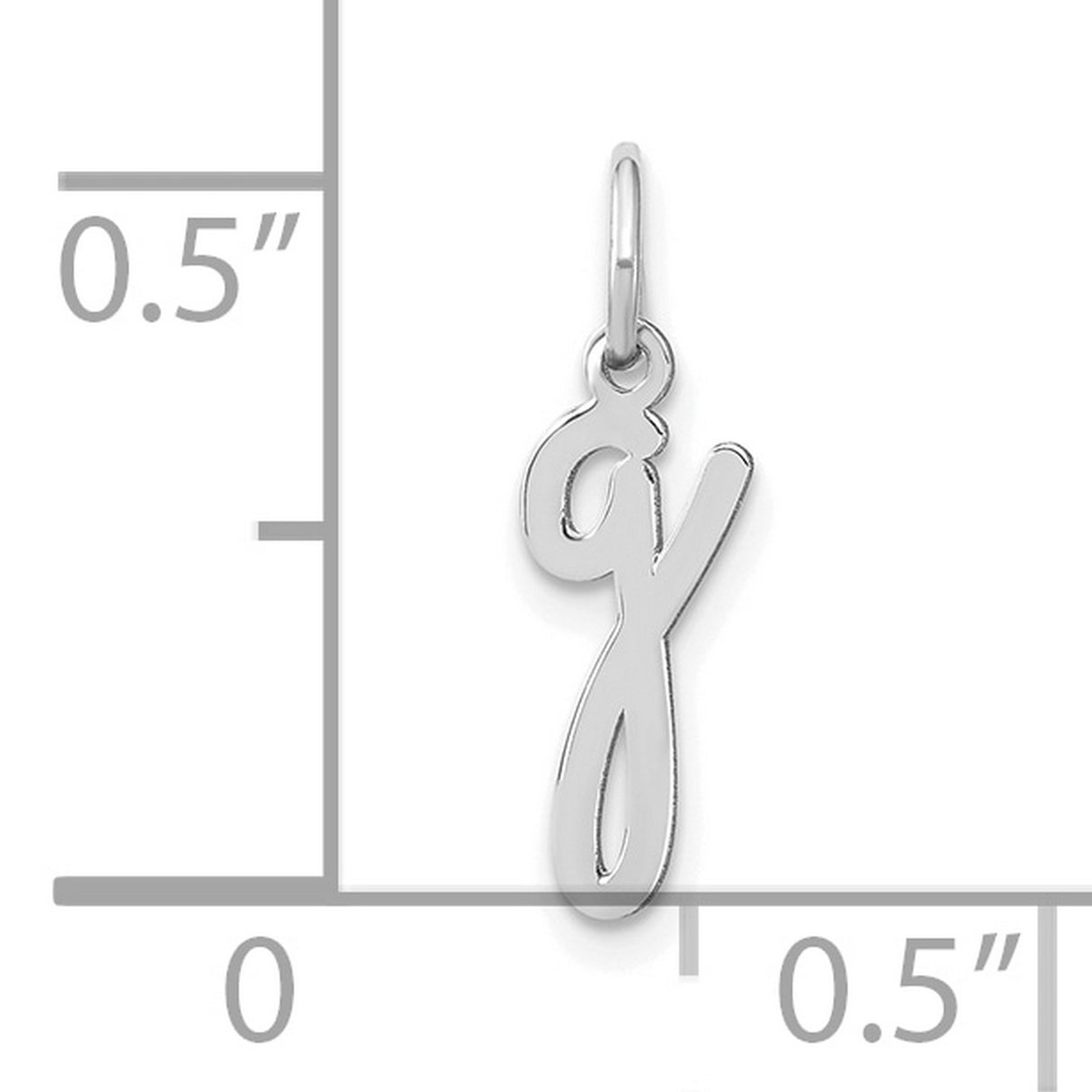 14k White Gold Script Letter G Pendant, Cursive Initial Charm for Women