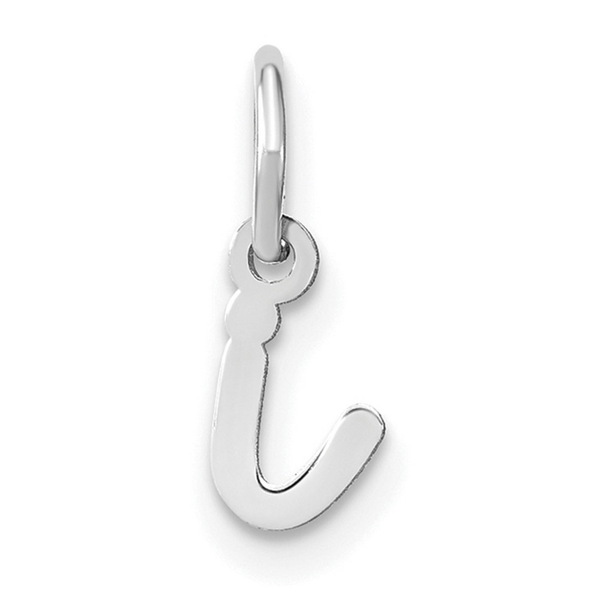 14k White Gold Letter J Pendant Charm, Dainty Lowercase Initial Jewelry for Women or Unisex Wear