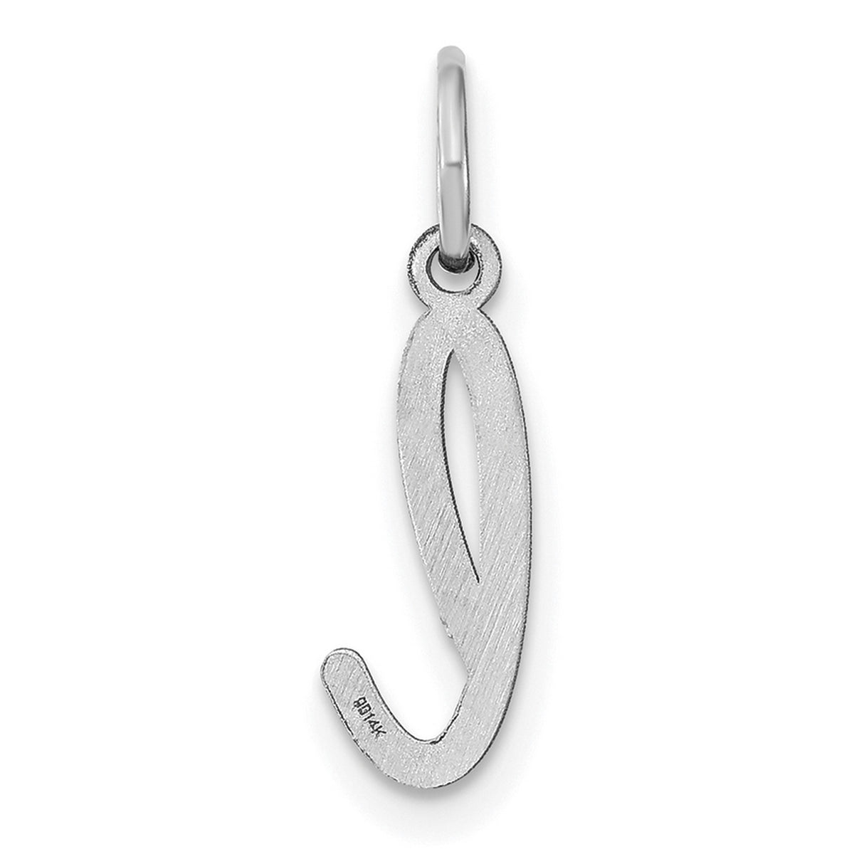14k White Gold Script Letter L Pendant, Minimalist Initial Charm for Women
