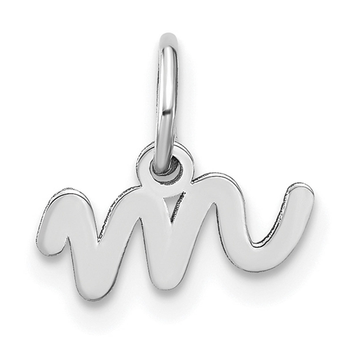 14k White Gold Virgo Zodiac Pendant, Polished Astrology Charm for Women
