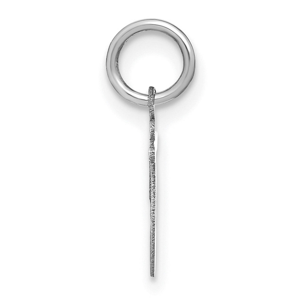 14k White Gold Lowercase T Pendant, Modern Script Initial Charm for Women